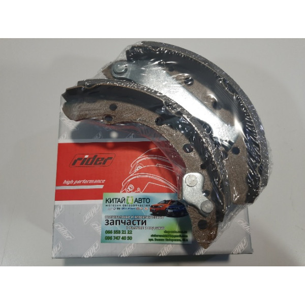 Колодки гальмівні задні (без ABS) (комплект) (RIDER Польща) Chery A13, Forza (HB), Chery A13, Forza (Sedan), Chery Amulet (1.6,до 2010р.), Chery Amulet (до 2012р.,1.5), Geely CK1 (до 2009р.), Geely CK1F (з 2011р.) A15-3502170