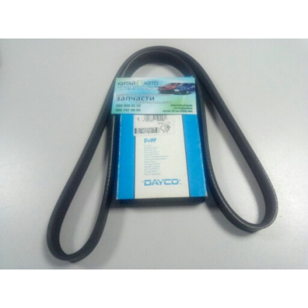 Ремень генератора и помпы (DAYCO Испания) Geely CK1 (до 2009г.), Geely CK1F (с 2011г.), Geely CK2, Geely GC6 (LG-4), Geely LC (GC2), Geely LC Cross (GX2), Geely MK Cross, Geely MK1 (1.6, до 2010г.), Geely MK2 (1.5, с 2010г.), Lifan 320 (Smily), Lifan 520