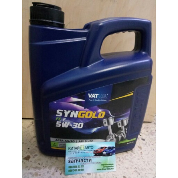 Масло моторное VATOIL SynGold (Голландия) FE-F 5W-30 4L ( ACEA A1/B1-12, A5/B5-12 API SL/CF )