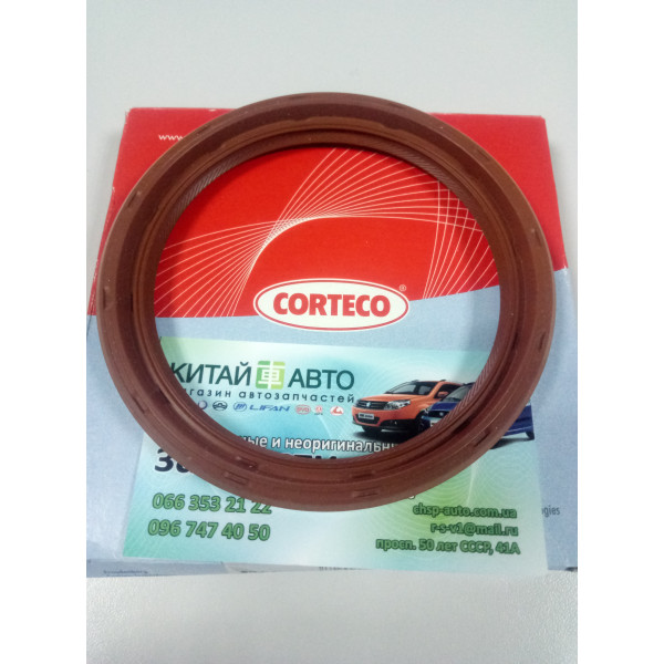 Сальник коленвала задний (480E*, 477F) (CORTECO Германия) Chery A13, Forza (HB), Chery A13, Forza (Sedan), Chery Amulet (1.6,до 2010г.), Chery Amulet (до 2012г.,1.5), Chery E5 (1.5, A21FL), Chery Elara (до 2011г, 1.5), Chery Karry (A18,1.6)