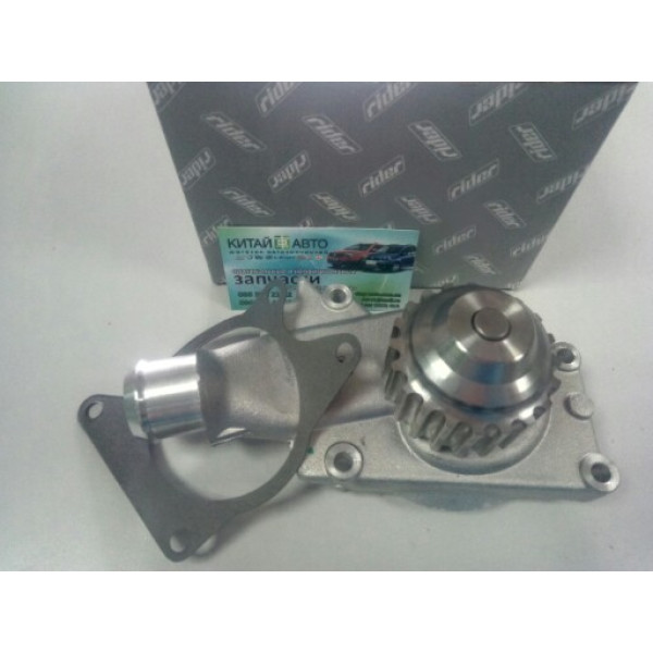 Насос водяной (помпа) (RIDER Польша) Chery A13, Forza (HB), Chery A13, Forza (Sedan), Chery Amulet (1.6,до 2010г.), Chery Amulet (до 2012г.,1.5), Chery E5 (1.5, A21FL), Chery Elara (до 2011г, 1.5), Chery Karry (A18,1.6)