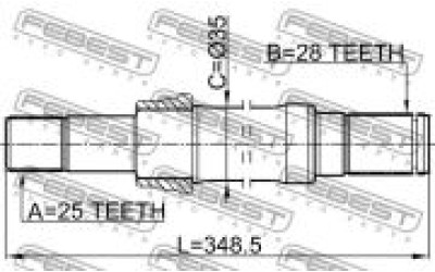 Подшипник подвесной (вал) (Германия, FEBEST) Chery Tiggo T11 (2.0,-2010)