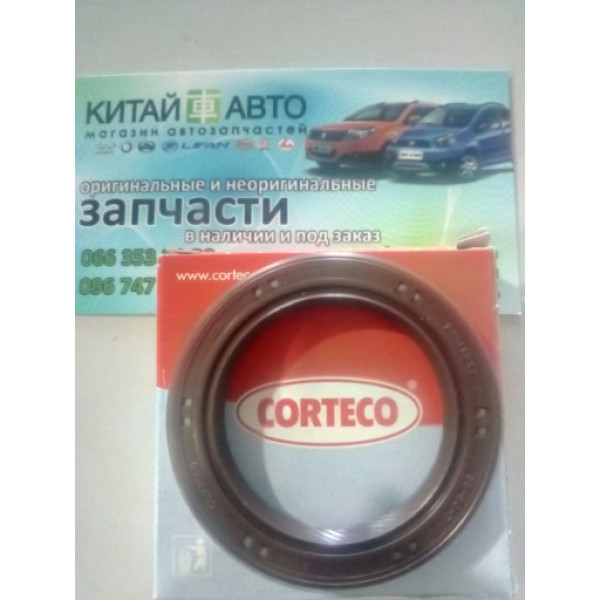 Сальник коленвала передний (CORTECO Германия) Chery A13, Forza (HB), Chery A13, Forza (Sedan), Chery Amulet (1.6,до 2010г.), Chery Amulet (FL,1.5,с 2012г.), Chery Amulet (до 2012г.,1.5), Chery E5 (1.5, A21FL), Chery Elara (до 2011г, 1.5)